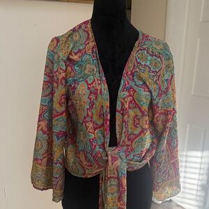 Bigg Bull Silk Blend Wrap Top